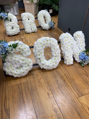 Funeral flower letters